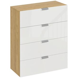 HOMCOM C&oacute;moda con cajones 70x35x92 cm blanco