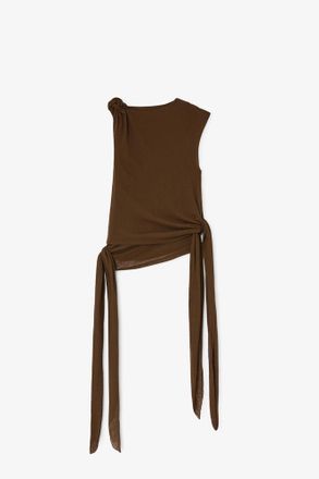 Ganni Top in Marl Mesh - Size 10/12 Brown