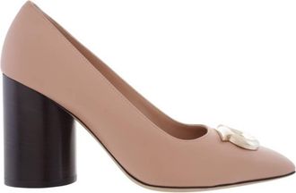 Ferragamo Pania Pump With Bejeweled Gancini Ornament, Size 6.5 C