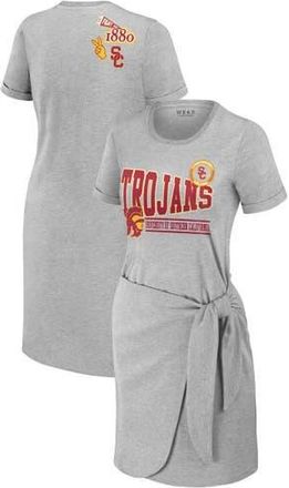 WEAR by Erin Andrews Womens WEAR by Erin Andrews Heather Gray USC Trojans Knotted T-Shirt Dress at Nordstrom, Size Xx-Large