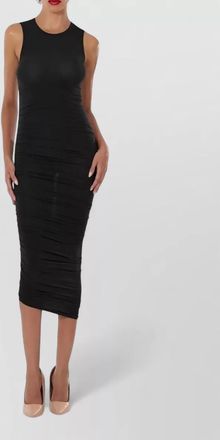 Wolford sheer draped sleeveless midi dress