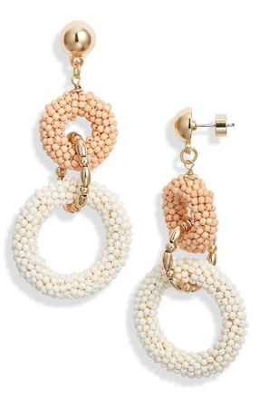 Nordstrom Beaded Link Drop Earrings in Neutral Multi- Gold at Nordstrom