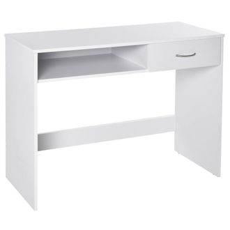 Carter's Modern Computer Work Desk Table Study w/ Shelf Drawer Standing Writing Station Display Stylish Storage Compact White - CARTER | TJ Hughes