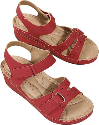 Generic RLEHJN Womens Orthopedic Sandals, Wedge Sandals for Women Orthotic Open Toe Easy Fasten Ladies Sport Sandal Summer Anti-Slip Platform Outdoors Beach S