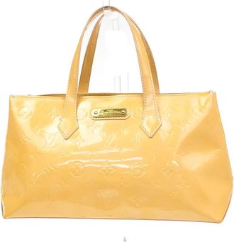 Louis Vuitton Wilshire Handbag Monogram Vernis Beige Patent_Leather Handbag (Pre-Owned)