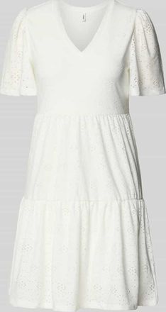 Only Mini-Freizeitkleid mit Lochstickmuster Modell SMILLA LIFE in Weiss, Gr&ouml;&szlig;e XL