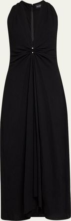 Brandon Maxwell The Banks Deep-V Maxi Dress