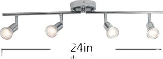 OEM L&aacute;mpara De Techo, Sistema De Iluminaci&oacute;n De Riel De 4 Luces, Focos Led, Bombillas No Incluidas, Acabado Cromado