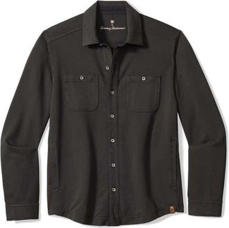Tommy Bahama Ben & Terry Shirt Jacket in Coal at Nordstrom, Size Small