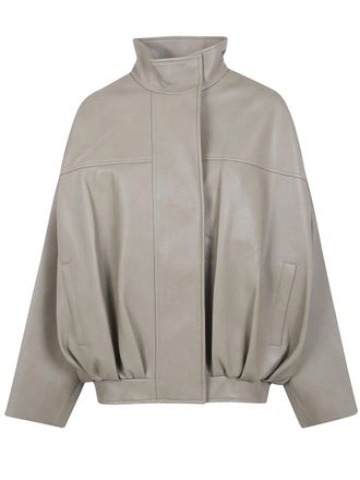 Frankie Shop Veren Faux Leather Bomber Jacket