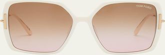 Tom Ford Joanna Amber Acetate Butterfly Sunglasses