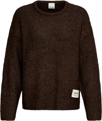 Ichi Maglieria Girocollo - - Knitwear - Donna - Marrone - M