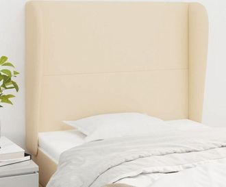 vidaXL Cabecero Con Orejas De Tela Color Crema 83x23x118/128 Cm Vidaxl