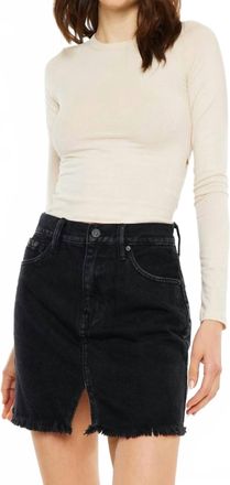 Kancan Denim Mini Skirt In Black