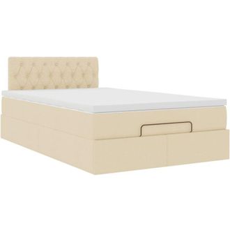 vidaXL Estructura De Cama Otomana Colch&oacute;n Tela Crema 120x190 Cm Vidaxl