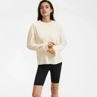 La Redoute Collections Oversized T-shirt, ronde hals, lange mouwen