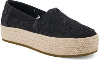 Toms Valencia Platform Espadrille in Black Lace at Nordstrom, Size 8.5