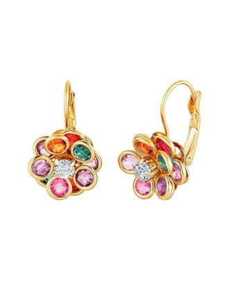Liv Oliver 18K Plated 6.75 Ct. Tw. Quartz Cz Flower Drop Earrings