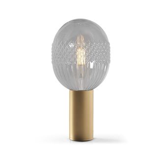 Daylight Italia L&aacute;mpara de mesa LED de cristal dorado 10W 1050Lm E27 2700K