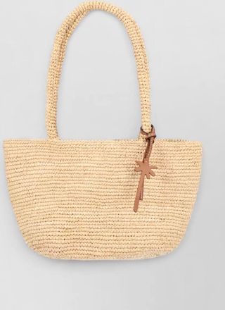 Maneb&igrave; shoulder bag woven texture long handles charm