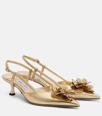 Jimmy Choo London Mimmi 50 leather slingback pumps