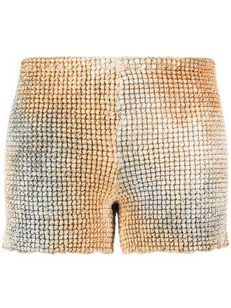 Off-white smocked tie-dye shorts - Neutrals