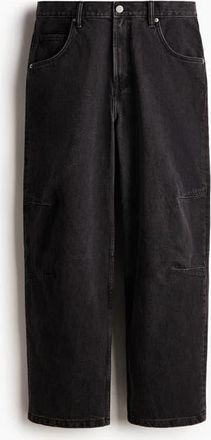H&M Baggy Darted Jeans in Black at Nordstrom, Size 28 X 32