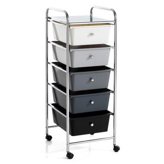 Oresteluchetta Cajonera 5 cajones polipropileno con ruedas 90x32x36,5 cm