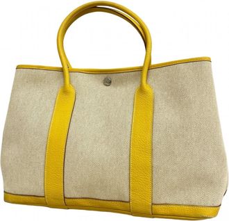 Herm&egrave;s Yellow Toile H Tote Bag (Pre-Owned)
