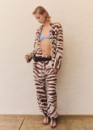 Mango Camicia fluida stampa zebrata grezzo - Donna - S - MANGO