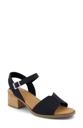 Toms Eloise Heeled Open Toe Sandal in Black at Nordstrom, Size 8.5