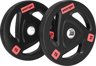 OEM Juego De 2 Discos De Pesas Ol&iacute;mpicos De 15 Kg Agujero 50 Mm De Hierro Fundido Para Entrenamiento De Fuerza Negro