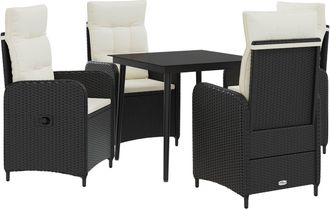 vidaXL Juego De Mesa Y Sof&aacute; 5 Uds. Negro Y Crema Vidaxl