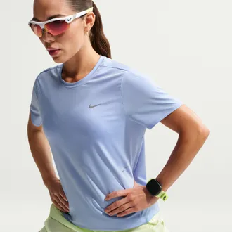 Nike Womens Swift Dri-FIT Short-Sleeve Running Top in Blue | IU1052-468