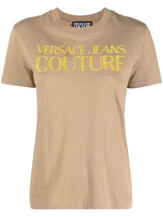 Versace Jeans Couture logo-print cotton T-shirt - Neutrals