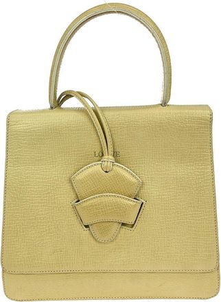 Loewe Barcelona Shoulder Bag Leather Ecru Leather Handbag (Pre-Owned)