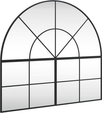 vidaXL Wall Mirror Black 100x90 cm Arch Iron Vidaxl