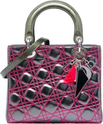 Dior Pre-owned Leather dior-bags - Dames - Vintage Handtas - Grijs - ONE Size - Vintage