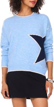 Vince Camuto Star Detail Crewneck Sweater in Waterfall Dusk at Nordstrom Rack, Size Xx-Large