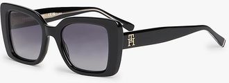 Tommy Hilfiger Womens Bold Butterfly Frame Sunglasses - Black