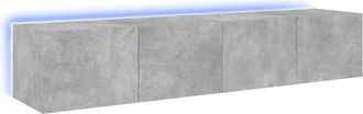 vidaXL Muebles Tv De Pared Luces Led 2 Uds Gris Hormig&oacute;n 80x35x31 Cm Vidaxl