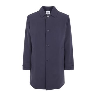 Aspesi Klassieke Trenchcoat met Knoopsluiting - Heren - Mantel - Blauw - S - Leer - Jassen