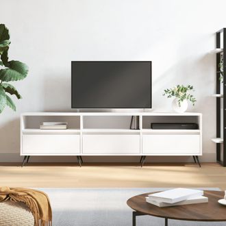 vidaXL Vidaxl - Mueble De Tv Madera Contrachapada Blanco 150x30x44,5 Cm