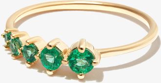 Adina Reyter 14K Yellow Gold Graduated Emerald Ring - Womens - Emerald/14kt Yellow Gold