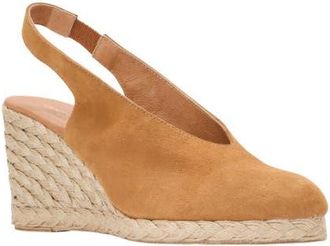 Andr&eacute; Assous Pamala Espadrille Slingback Platform Wedge Pump in Cuero Suede at Nordstrom, Size 11