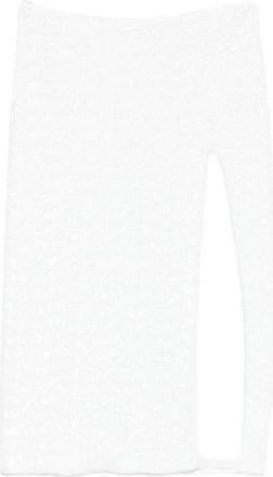 Os&eacute;ree Sequin-embellished Side-slit Midi Skirt