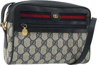 Gucci Pre-owned Vintage GG Canvas Schoudertas - Dames - Vintage Schoudertas - Blauw - ONE Size - Leer - Vintage