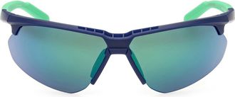 adidas 79mm Geometric Sunglasses in Mirror Violet /Clear Lenses at Nordstrom
