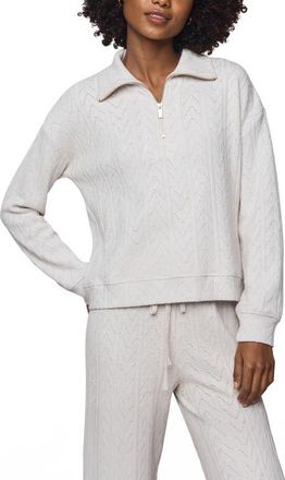 Splendid Sweatersoft Quarter Zip Pullover in Pale Oak Hthr at Nordstrom, Size X-Large