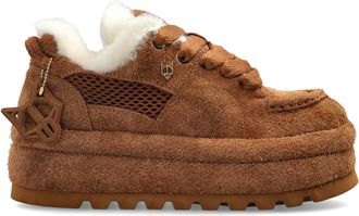 Naked Wolfe Beau Platform Schoenen - Dames - Sneakers - Bruin - 36 EU - Wol - Schoenen